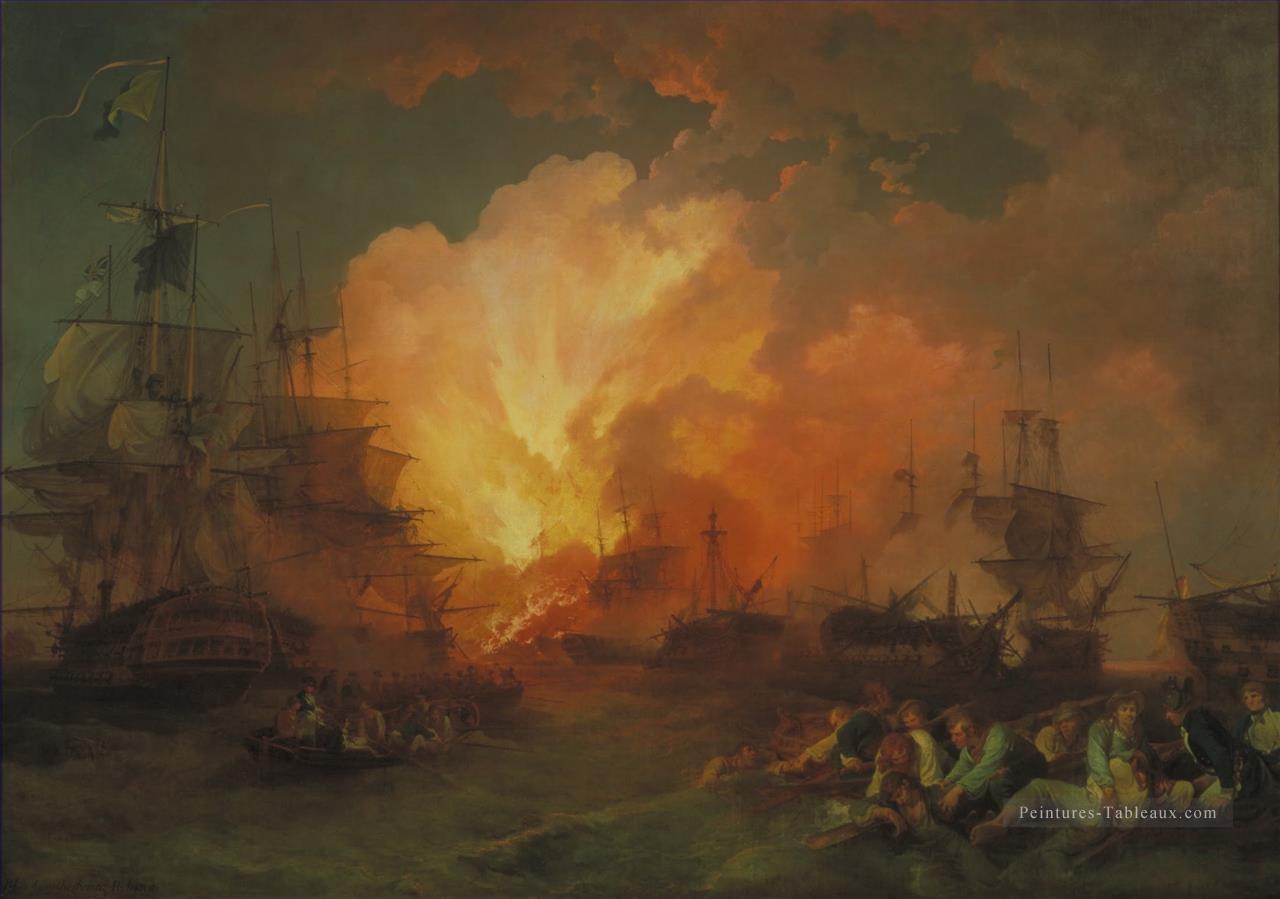 Phillip James De Loutherbourg La Bataille du Nil Batailles navales Peintures à l'huile